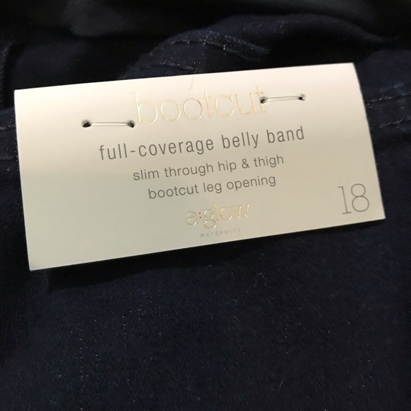 NWT. Aglow Maternity bootcut denim Size 18 Full coverage belly band - Picture 5 of 8